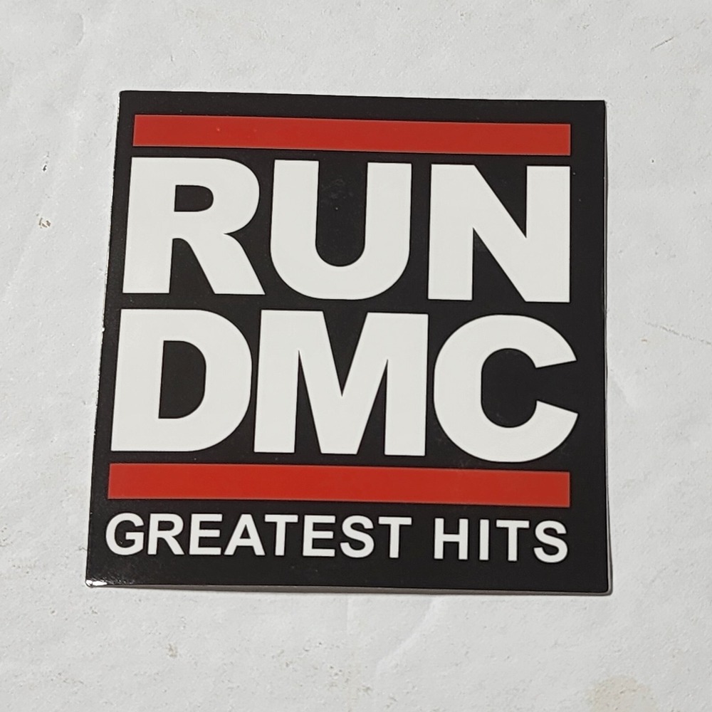Run DMC Greatest Hits Square Band Sticker New 2 3/8" Hip Hop Music Logo